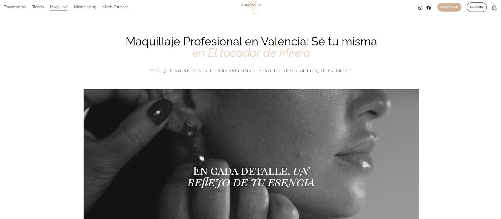 Captura de archivo de la sección de maquillaje de El Tocador de Mireia