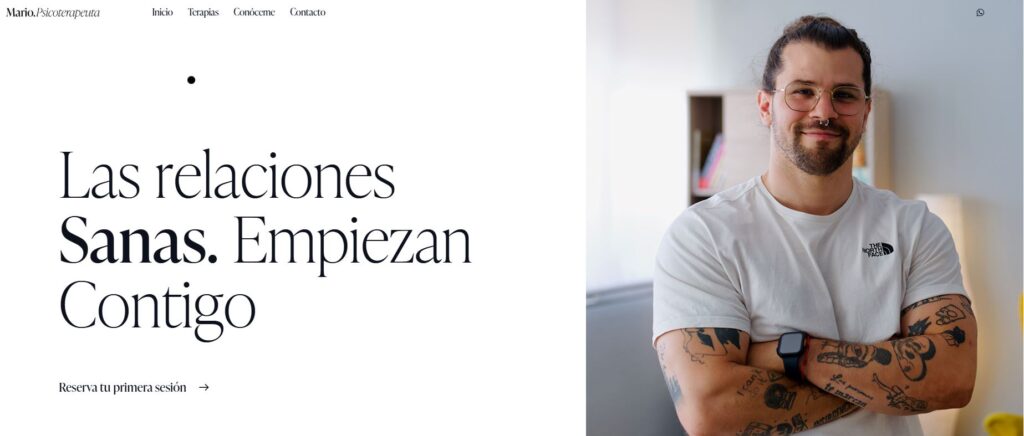 diseño web para psicólogos - presentación profesional de Mario Psicoterapeuta
