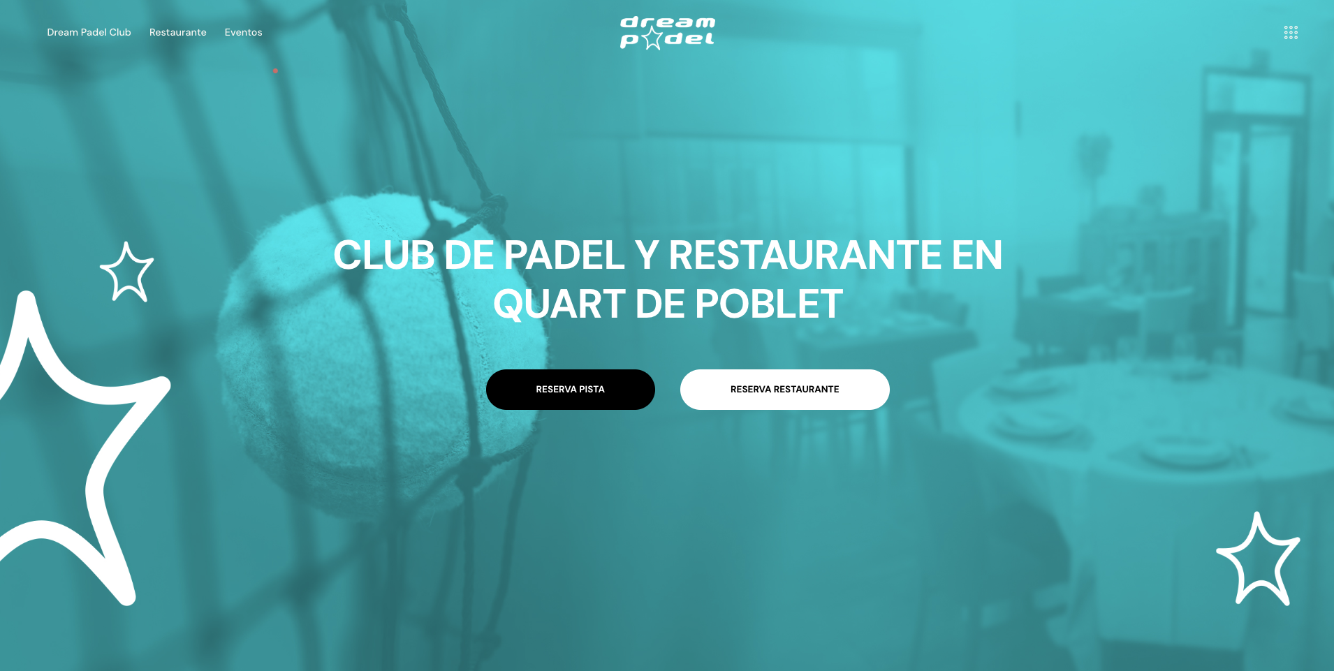 Ejemplo de página web profesional para club deportivo Dream Padel