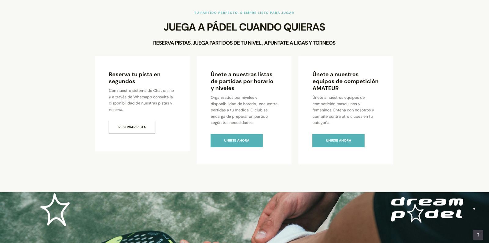 Captura de archivo del contenido deportivo de Dream Pádel