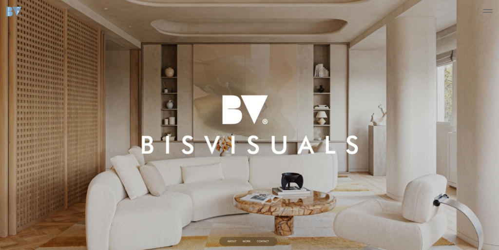 Diseño web estudio de visualización 3D — portada BisVisual Studio
