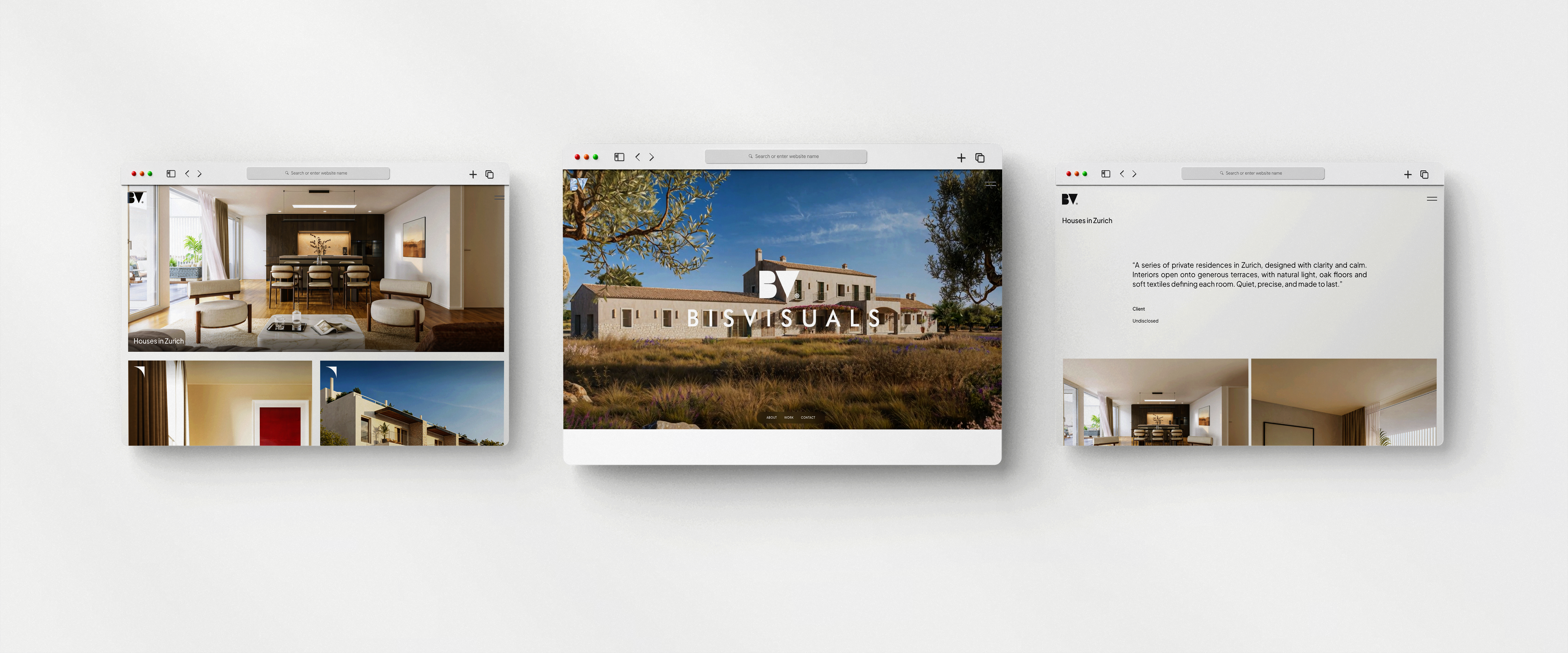 Diseño web para estudio de interiorismo y visualización 3D Bisvisuals | 14soles