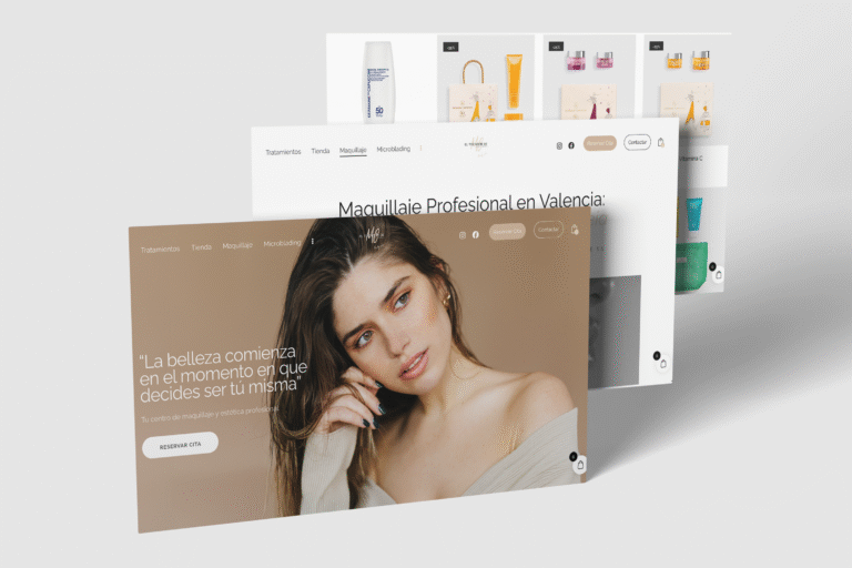 Diseño web de El Tocador de Mireia, salón de belleza y maquillaje profesional en Valencia