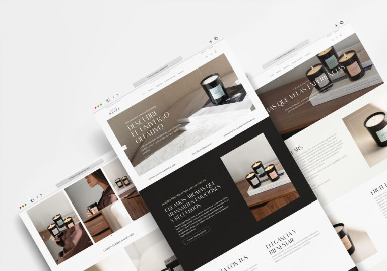 Diseño web realizado por 14soles para Neiva Essentially, tienda online de velas artesanales en Valencia