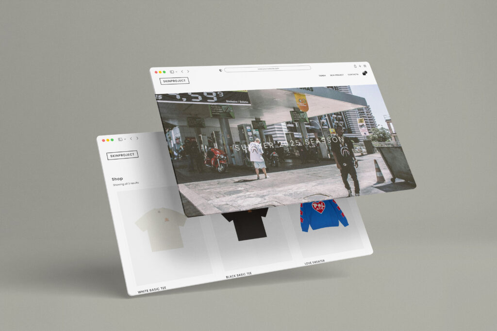 Diseño web de Skinproject, empresa textil de ropa urbana con tienda online