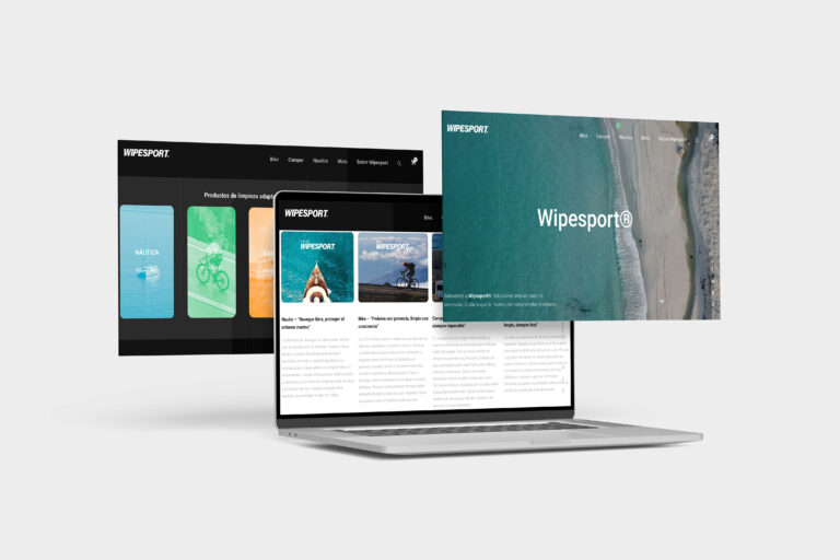 Diseño y desarrollo web para Wipesport, marca de productos de limpieza profesional para náutica, camper y ciclismo, realizado por 14soles