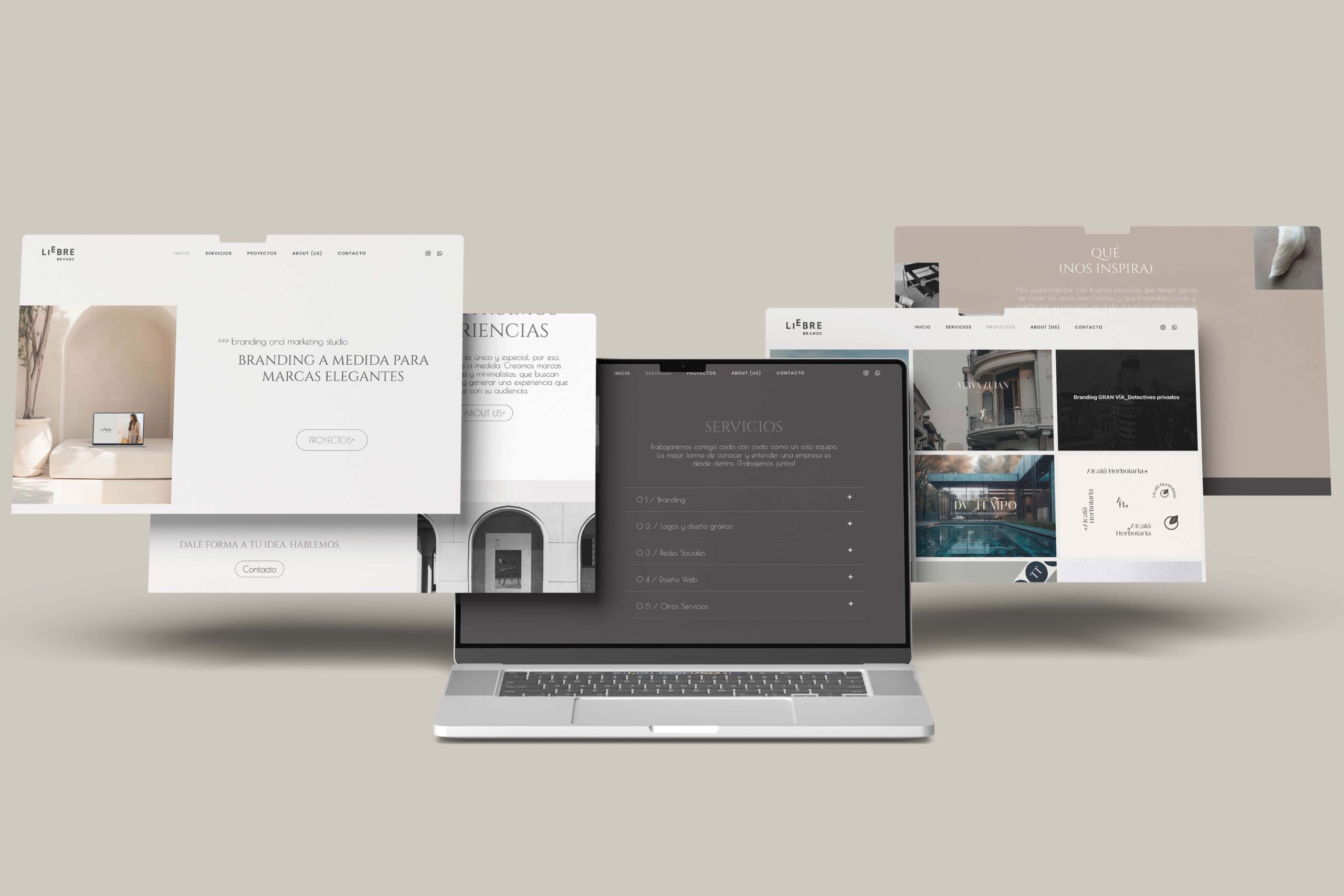 Ejemplo de página web profesional con diseño elegante y minimalista
