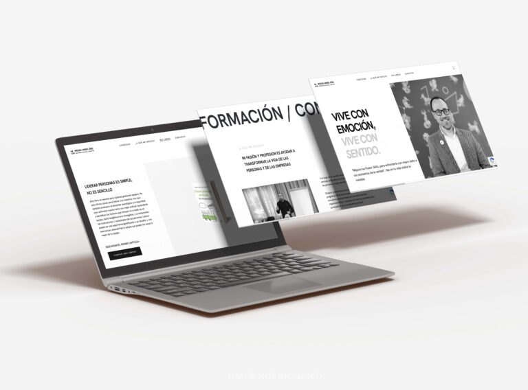Diseño web en Valencia — Customizable Mockup Of Laptop With Popped Up Changeable Screens | 14soles