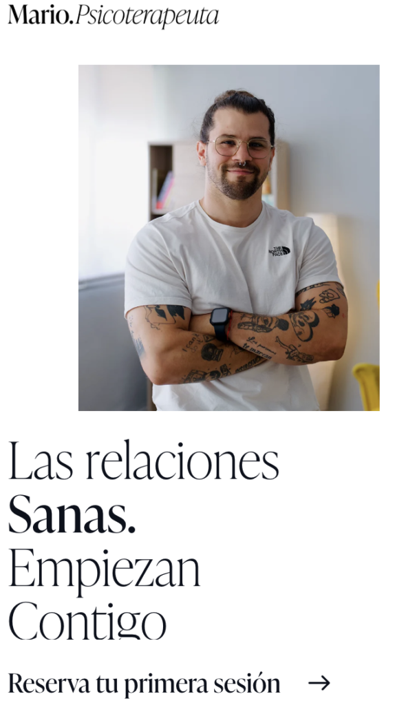 Diseño web minimalista para psicólogos, con estructura clara y enfoque en la conversión.