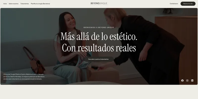 Diseño web Beyond Unique Aesthetics