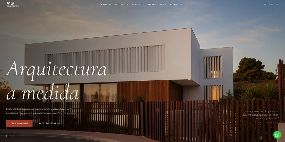 Diseño web minimalista Vila Arquitectes