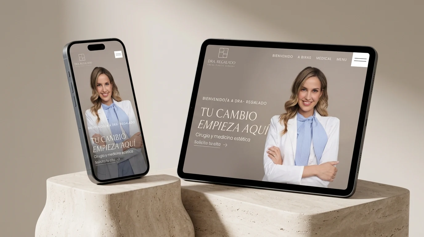 Mockup multidispositivo iPhone y iPad de diseño web clínicas medicina estética