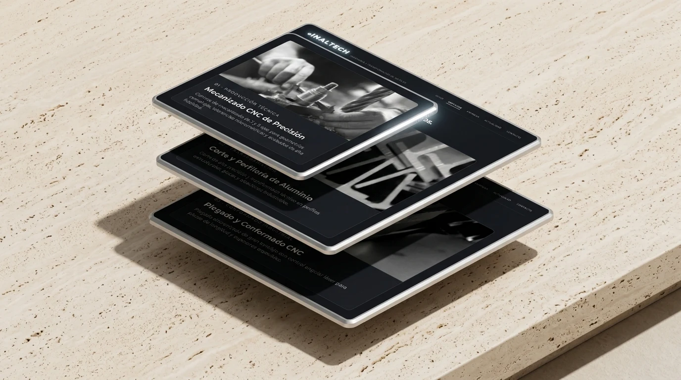 Diseño web empresas industriales Valencia - Inaltech Pantallas Isométricas 3D