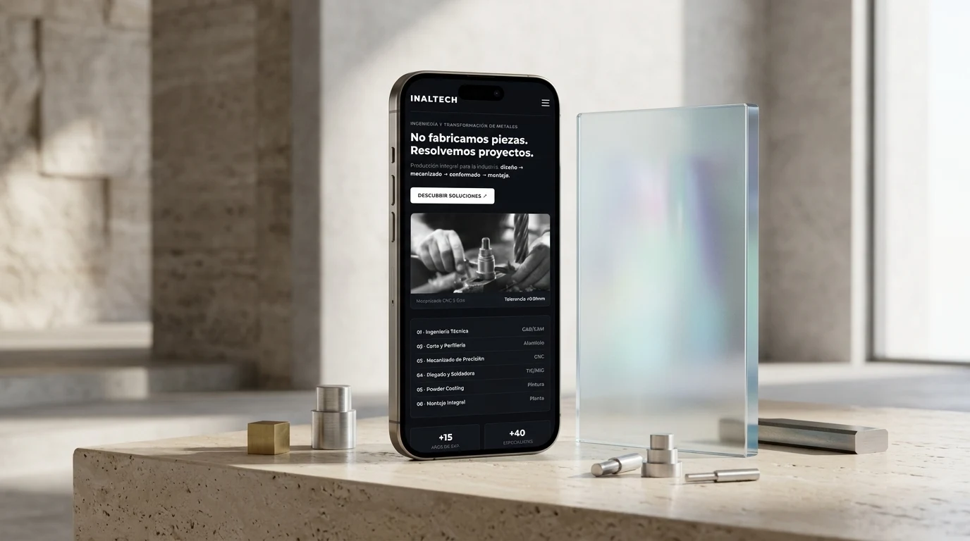 Diseño web empresas industriales Valencia - Inaltech Smartphone y Panel Acrílico