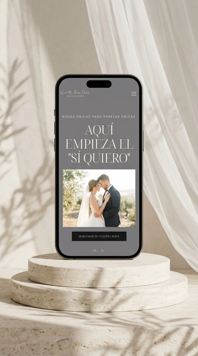 Mockup vertical iPhone 15 Pro de L’art du Oui para el proceso de diseño web responsive