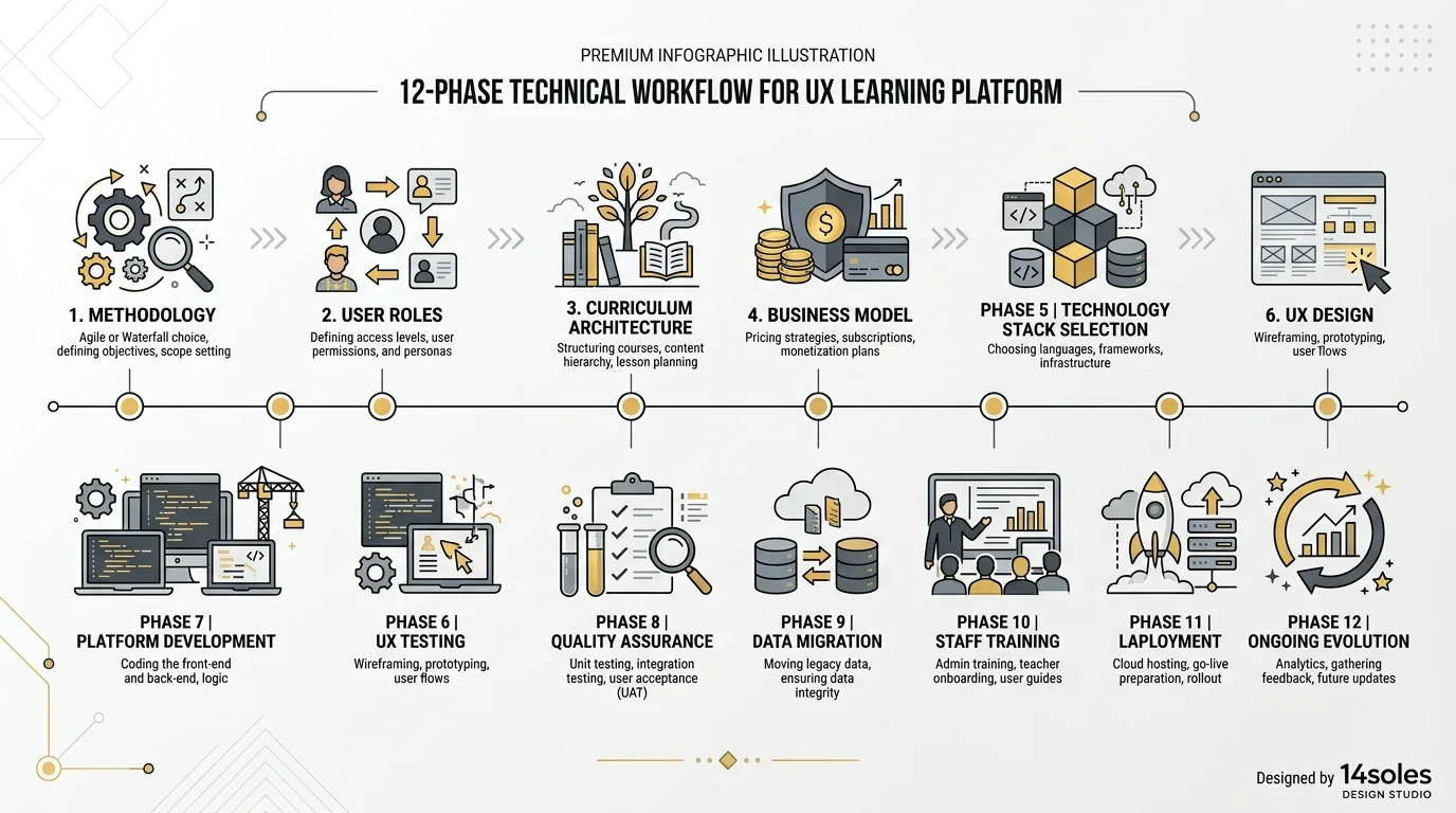 Proceso de desarrollo de una plataforma de formación online en 14soles