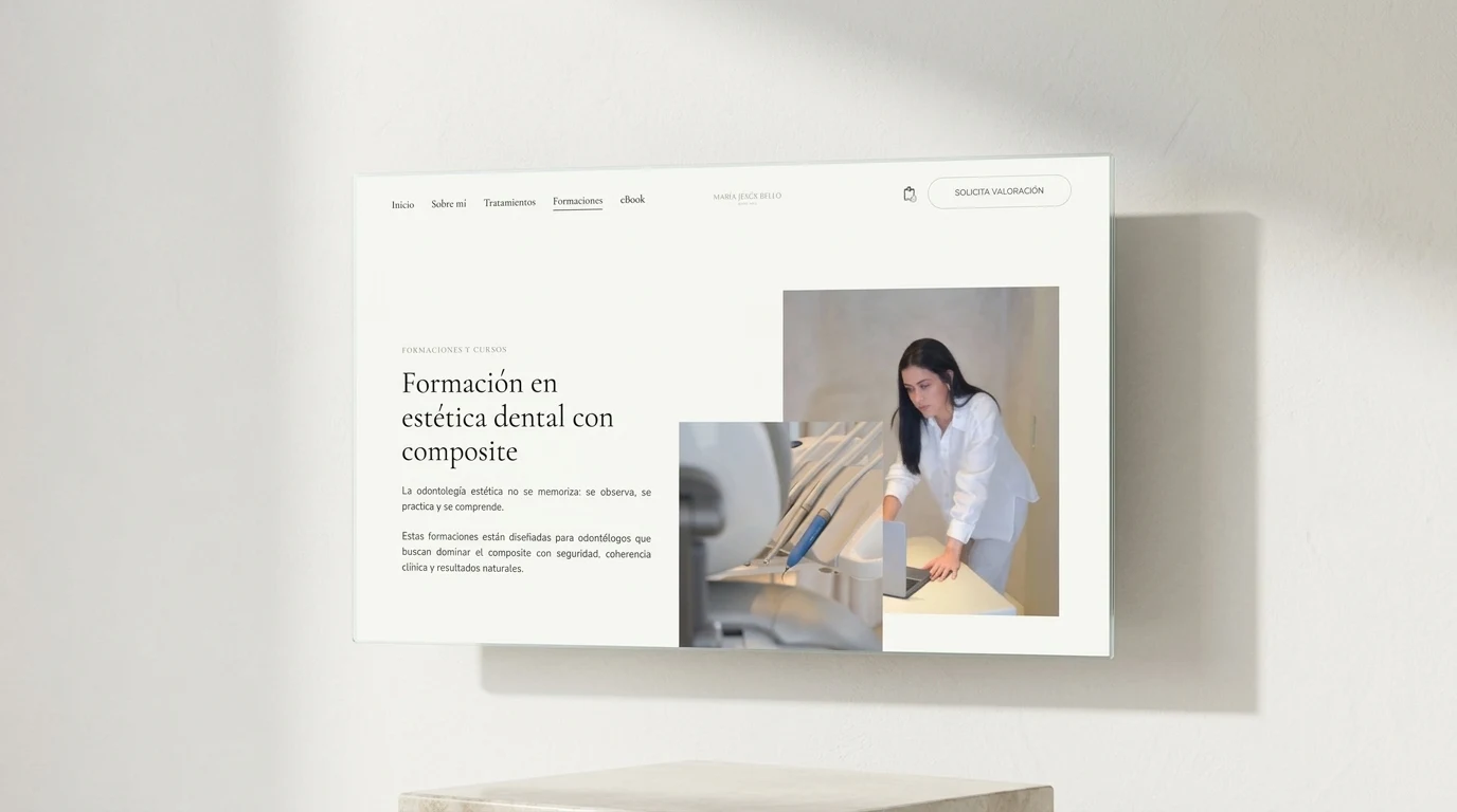 Sección de formaciones y masterclasses de odontología estética para odontólogos